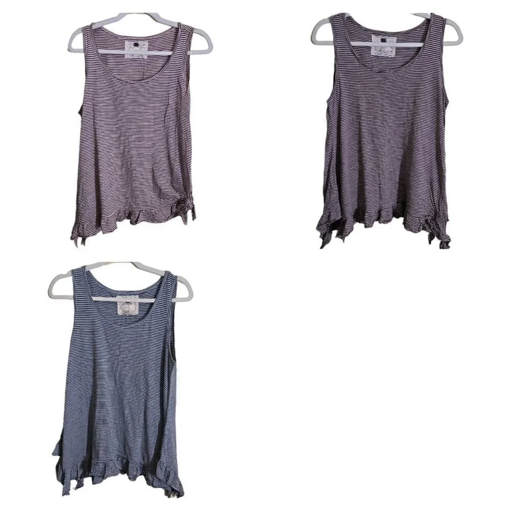 Lot Of 3 Cupio Sleeveless Ruffle Assymetric Hem Jersey Size M